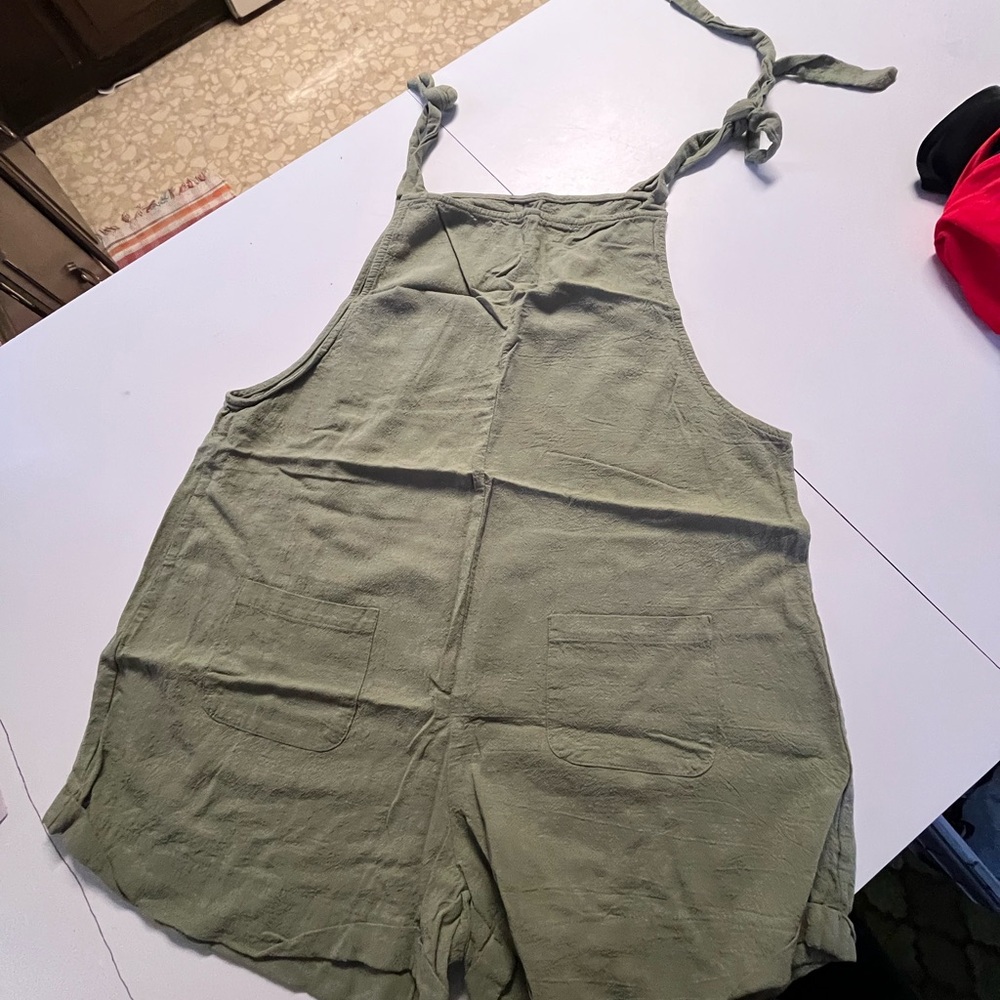 Green Tie-Strap Romper